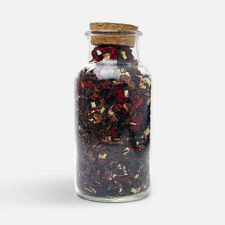 Чай «Сокочай», черный с соком ананаса с вишней, цветками и коркой граната и лемонграссом