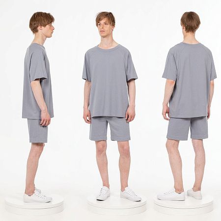 Футболка унисекс оверсайз T2, серая, размер XL/2XL