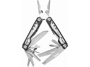 Мультитул Rocktol 16 в 1 с пружинными плоскогубцами, цвет: черный