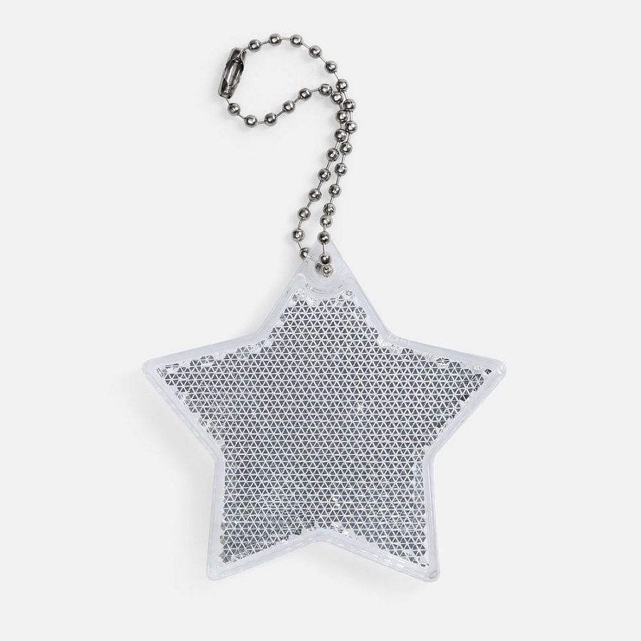 Пешеходный светоотражатель с цепочкой «Звезда», белый