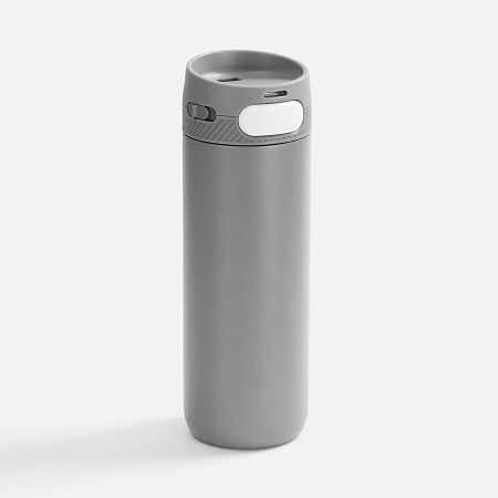 Термостакан X1 с цветной кнопкой, серый с белым