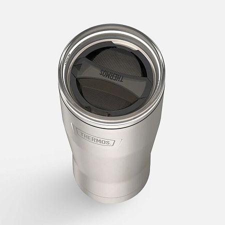 Термокружка Icon 710 с поворотной крышкой, серебристая (стальная)