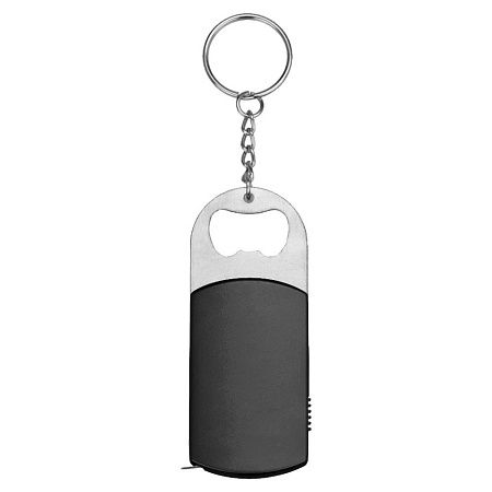 Брелок-открывашка с фонариком и рулеткой, 1 м, Tools Opener, черный