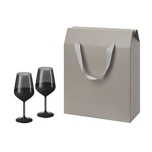 Подарочный набор 2 бокала для вина Блэк Эдишн (Black Edition) в большом подарочном пакете
