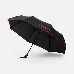 Зонт складной Edgeline, черный с красным