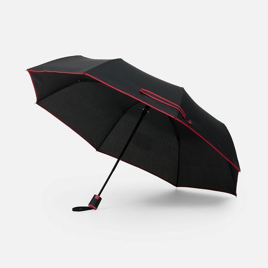 Зонт складной Edgeline, черный с красным