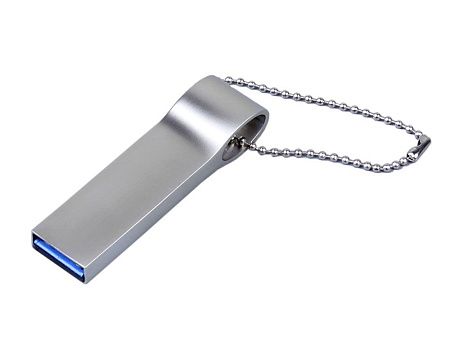 USB 3.0-флешка на 128 Гб с мини чипом и боковым отверстием для цепочки