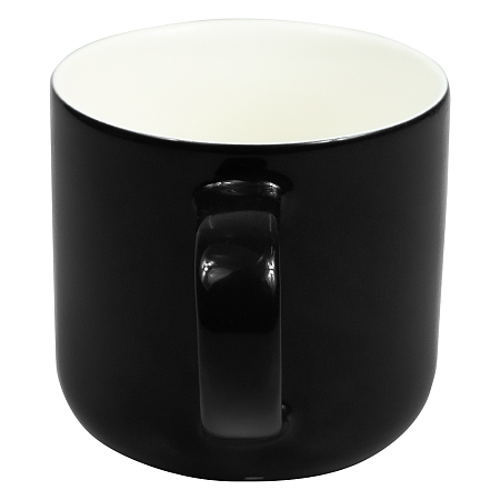 Кружка фарфоровая Casa Grande Iris Varnish, глянцевая, черная/белая, 400 мл