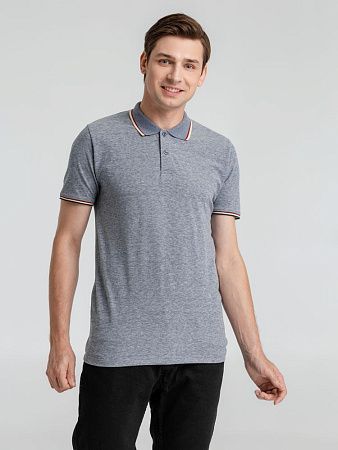 Рубашка поло мужская Paname Men, голубой меланж, размер S