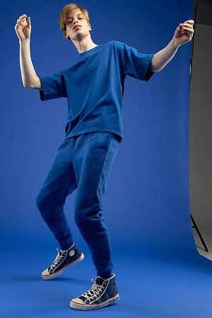 Футболка унисекс оверсайз T3, синяя, размер XL/2XL