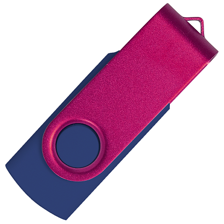 Флеш накопитель USB 2.0 Twister Сolor Mix 16GB, пластик Софт Тач/металл, темно-синий/розовый