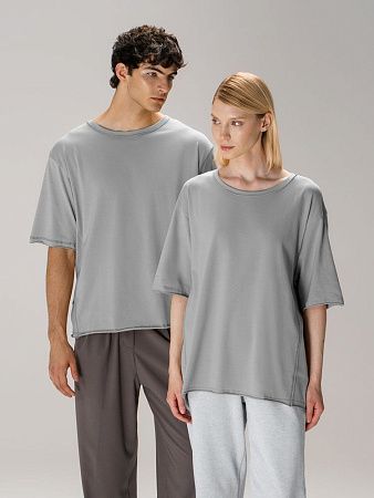 Футболка оверсайз унисекс Vozduh, светло-серая, размер XL/2XL