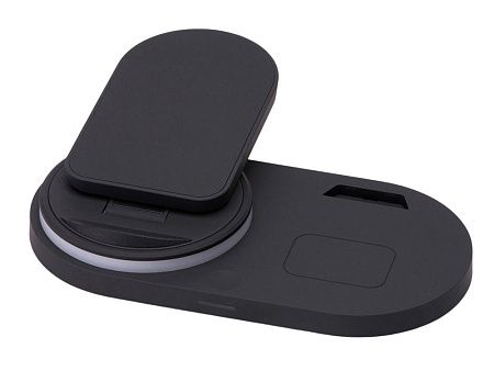 Складная зарядная станция с беспроводной зарядкой «Flashport», 15 Вт