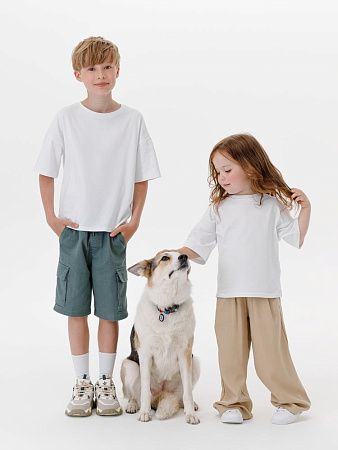 Футболка детская оверсайз Teezer, белая, размер 8 лет (122-128 см)