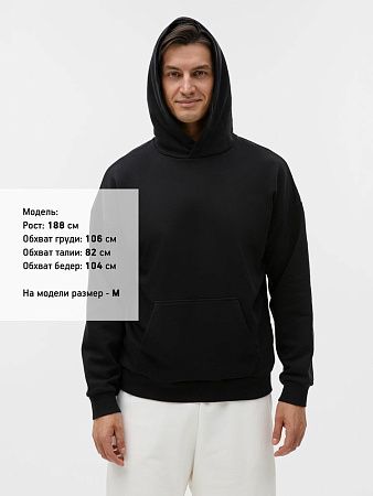 Худи унисекс оверсайз Esplanada, черное, размер XS