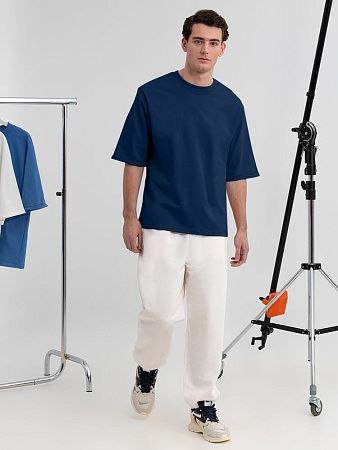 Футболка оверсайз унисекс Kosmos 2.0, темно-синяя, размер M/L