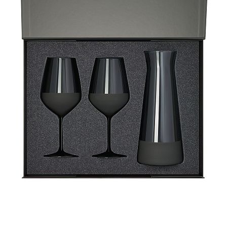 Подарочный набор декантер + 2 бокала для вина Black Edition в черной коробке
