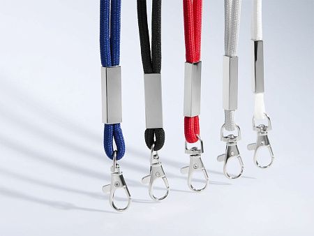 Шнурок для бейджа Tube Metal, синий