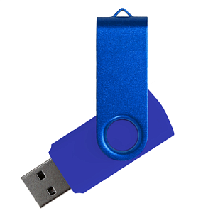 Флеш накопитель USB 2.0 Twister Assembly 16GB, пластик Софт Тач/металл, синий/синий