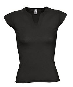 Футболка женская Mint 170, черная под нанесение