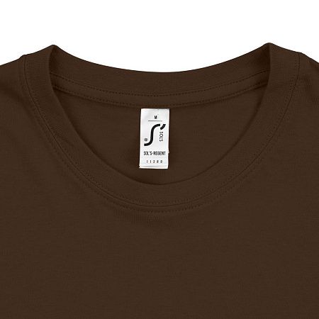 Футболка унисекс Regent 150, темно-коричневая (шоколад), размер XS