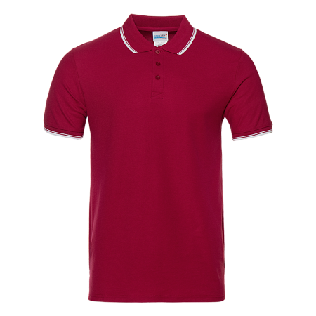 Рубашка поло мужская STAN с окантовкой хлопок/полиэстер 185, 04T, Бордовый,  (66)  (44/XS)