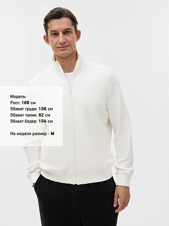 Толстовка унисекс на молнии Tramonto, молочно-белая, размер XS