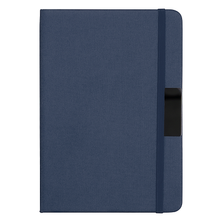 Блокнот А5 Hobard, в твердой обложке c резинкой в линейку, темно-синий