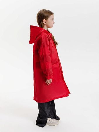 Дождевик детский RainDrop Kids, красный, размер 12 лет (142-152 см)