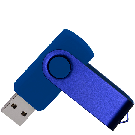 Флеш накопитель USB 2.0 Twister 32GB, пластик Софт Тач/металл, синий/синий