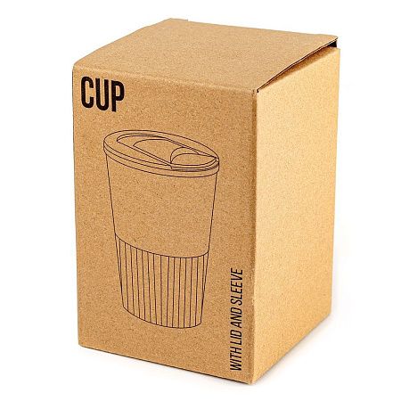 Термостакан пластиковый Wavy с манжетой, красный