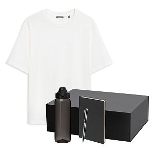 Набор с одеждой RUST NEO (футболка, бутылка, ежедневник, ручка), белый/черный, XS/S