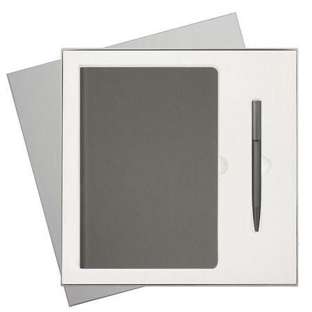 Подарочный набор Стар (Star), серый (ежедневник, ручка)