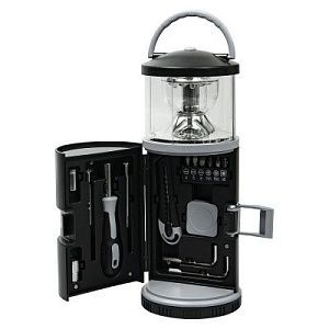 Набор инструментов Tools lantern cо встроенной лампой , 15 инструментов,  черный, в пластиковом футляре