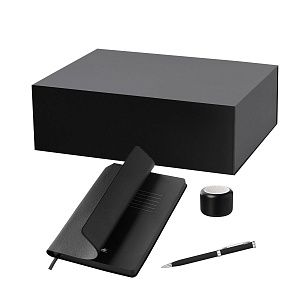 Подарочный набор Пассион, Молто (Passion, Molto), черный (колонка, ежедневник, ручка)