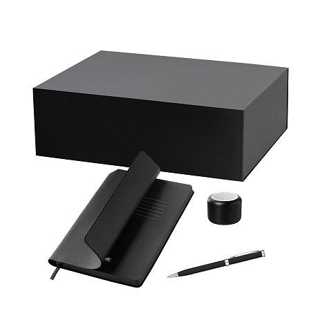 Подарочный набор Пассион, Молто (Passion, Molto), черный (колонка, ежедневник, ручка)