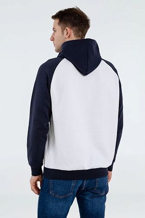 Толстовка унисекс Seattle, белая с темно-синим, размер S