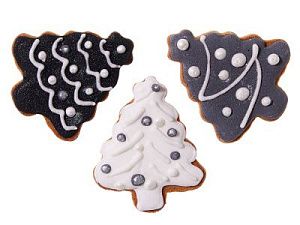 Набор новогодних имбирных печений в форме елочки
