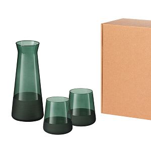 Подарочный набор декантер + 2 стакана Эмеральд (Emerald), зеленый