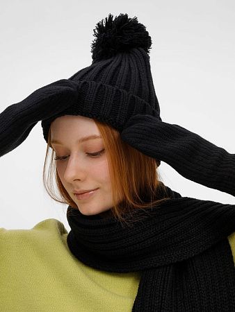 Варежки HappyGo, черные, размер S/M