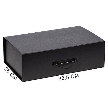 Подарочная коробка, размер 39*26,3*11 см, Solution Prestige Big Case  Fabrique с магнитным клапаном и ручкой , черная