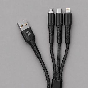 Дата-кабель Armor 3 в 1: micro USB, USB-C, Ligthning, 1.2м