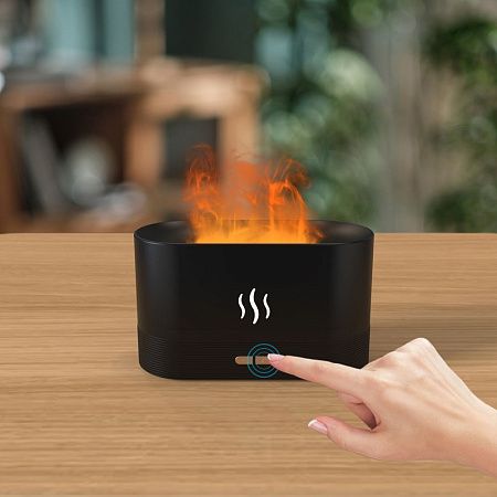 Светодиодный USB увлажнитель-ароматизатор Flame RGB, черный
