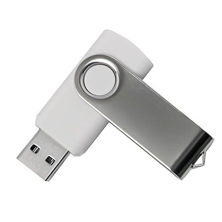 USB flash-карта DOT (8Гб), белый, 5,8х2х1,1см,пластик металл