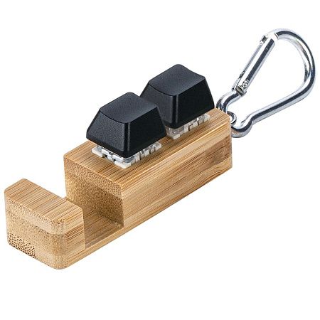 Подставка-брелок для телефона Press c анти-стресс клавишами и карабином, черный