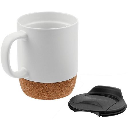 Кружка с пробковой подставкой Corky Walk, черная