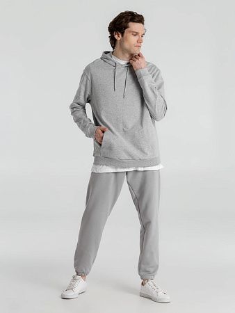 Толстовка с капюшоном унисекс Hoodie, серый меланж, размер S