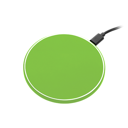 Беспроводное зарядное устройство с подсветкой 15W Auris, салатовое