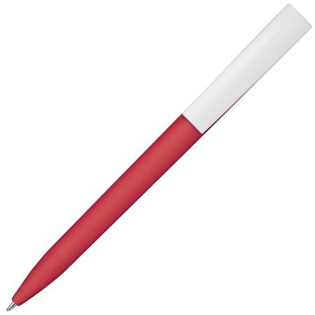 Ручка шариковая, пластиковая, софт тач, красная/белая, Zorro Color Mix
