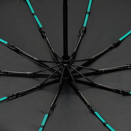 Зонт складной Skymate с УФ-защитой и ручкой-карабином, черный